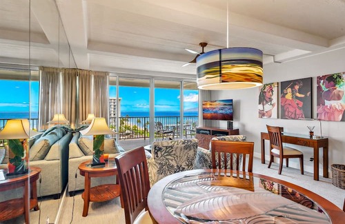 Kaanapali Condo | Maui Resort Rentals: Whaler 959 - Remodeled 9th Floor 1BR w/ Stunning Ocean and West Maui Mountain Views!