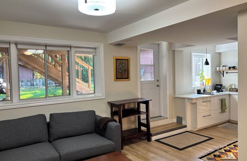 Rosemount Apartment | Bright and Private walkout basement near downtown Kitchener with garden access.