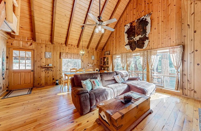 Peaceful home with scenic on-site pond, firepit, outdoor areas, & private W/D
