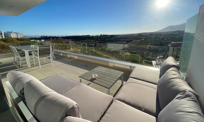 New Golden Mile Apartment | Superb NEW apartment with 3 bedrooms, Sea & Mountain views, swimming pool, WIFI