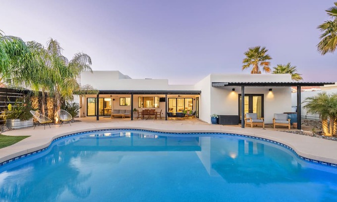 Continental Foothills House | Designer dream home with opulent backyard, private pool, hot tub, game room & AC