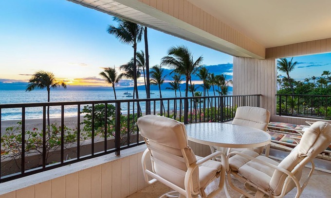 Kaanapali Condo | Maui Resort Rentals: Kaanapali Alii 1-405 – 2BR Oceanfront Gem, Luxuriously Remodeled, Year-Round Sunsets w/ Sweeping Pacific Ocean, Lanai, and Molokai Views!