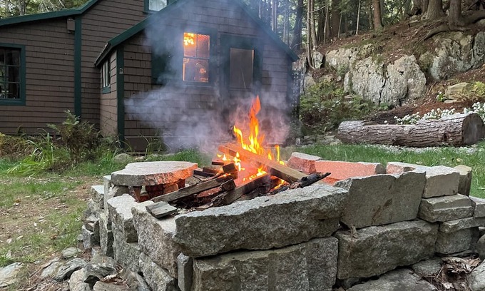 Bucksport Cabin | Rustic cabin on waterfront in Bucksport w/ modern plumbing, views, & privacy.