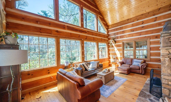 Brevard Cabin | Peaceful, cozy, & private cabin w/streams, waterfalls, & Wi-Fi! Pets OK!