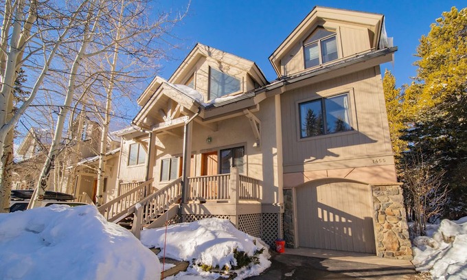 Mountain House House | Walk to ski slopes! Private hot tub and garage!