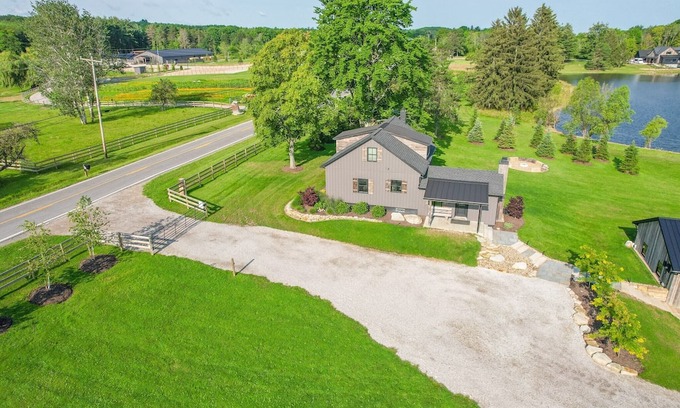 Madison Cabin | Modern Farmhouse w/Hot Tub, Lake Views & Scenic Trails in Ohio Wine Country