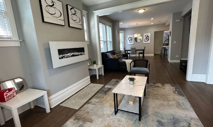 South Shore Apartment | Walk to the Lake! Grill, Fireplace, Sleeps 12